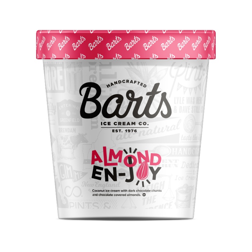 Almond En-Joy handcrafted by Bart's Ice Cream in Massachusetts